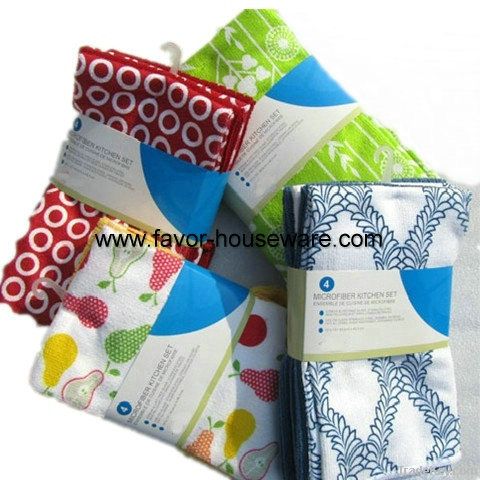 Printed microfiber dish cloth