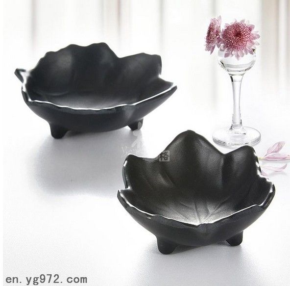 Black grape leaf imitation porcelain melamine bowl condiment dish relish dish gravy boat sauce dish restaurant tableware hotel suppies