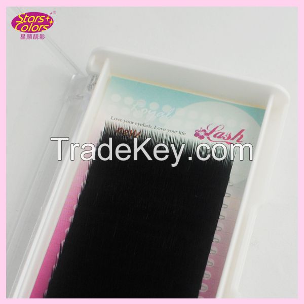 Korea black individual single 18lines faux mink  eyelash extension best quality false eyelash supply 