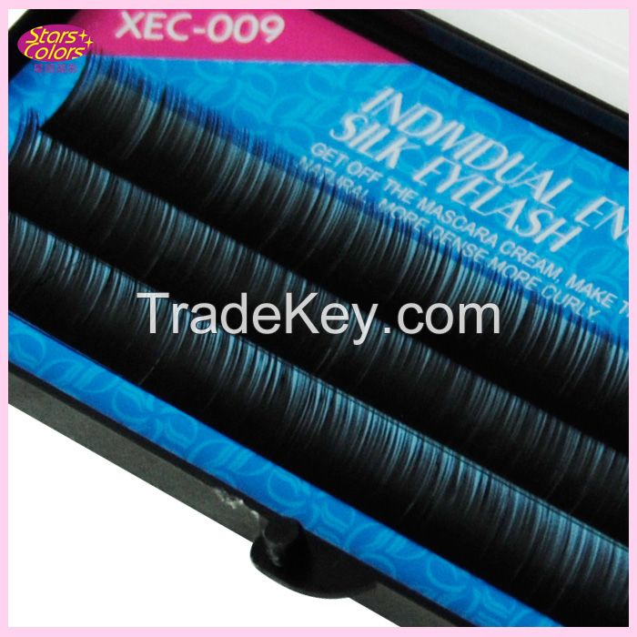 Korea black individual single good quality eyelash extension silk false eyelash manafacture