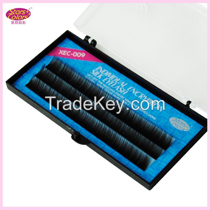 Korea black individual single good quality eyelash extension silk false eyelash manafacture