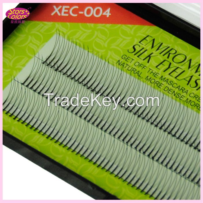 Natural V black color 2flares silk eyelash extension supplier false eyelash extension