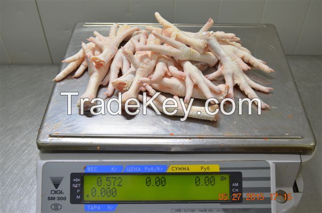 Frozen chicken feet grade A.