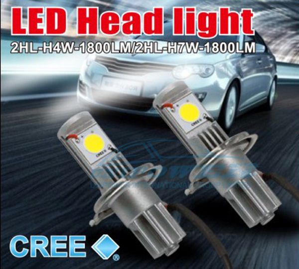 50W Cree DC 12v-24v high power led car headlight available for H4-3,H7,H8,H9,H10,H11,H13,H16,9005,9006