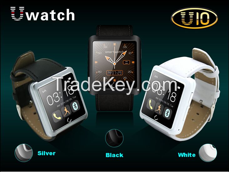 New U10 bluetooth smart watch with compass/intelligent synchronous/pedometer/sleep quality monitoring for smartphone