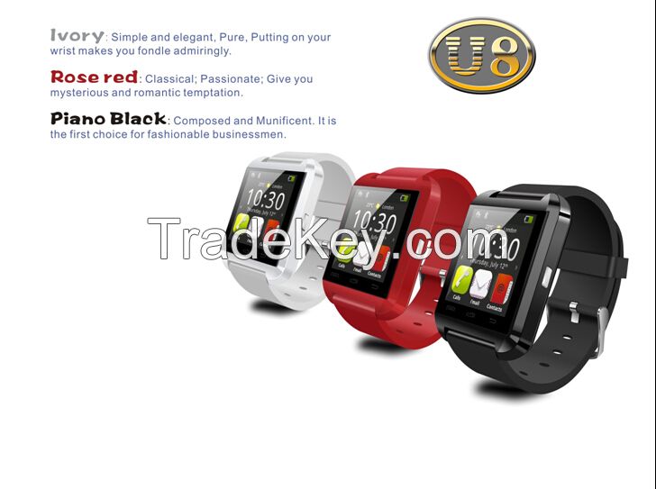 Nano waterpoof U8 bluetooth smart watch for smart phone