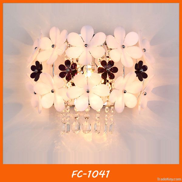 Modern acrylic flower decoration crystal wall lamp