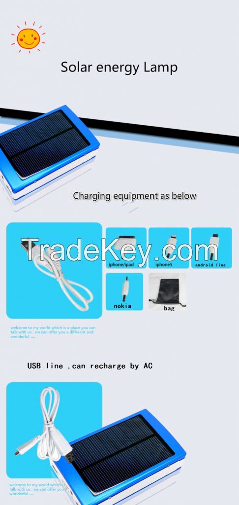 Solar power bank with 10000MAH true capacity and LED light