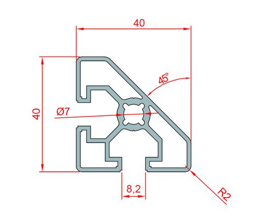 40x40 Angled Profile