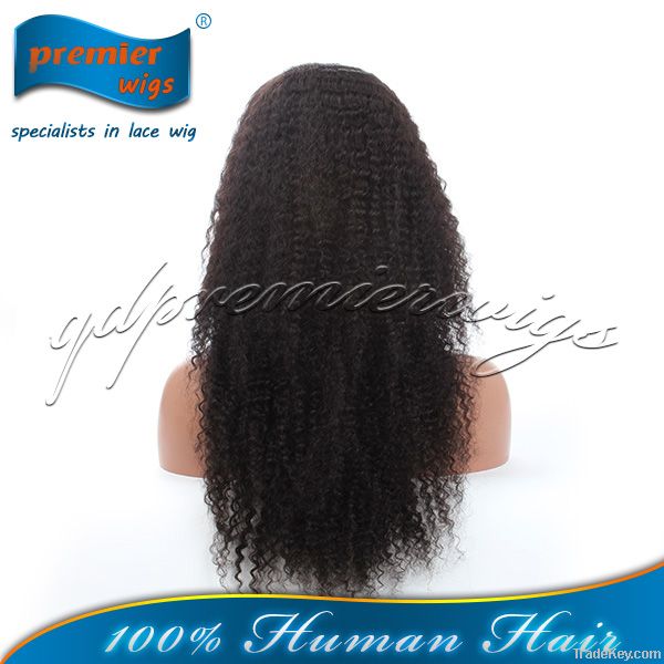 24'' kinky curl 100% human hair lace wig Brazilian hair full lace wig