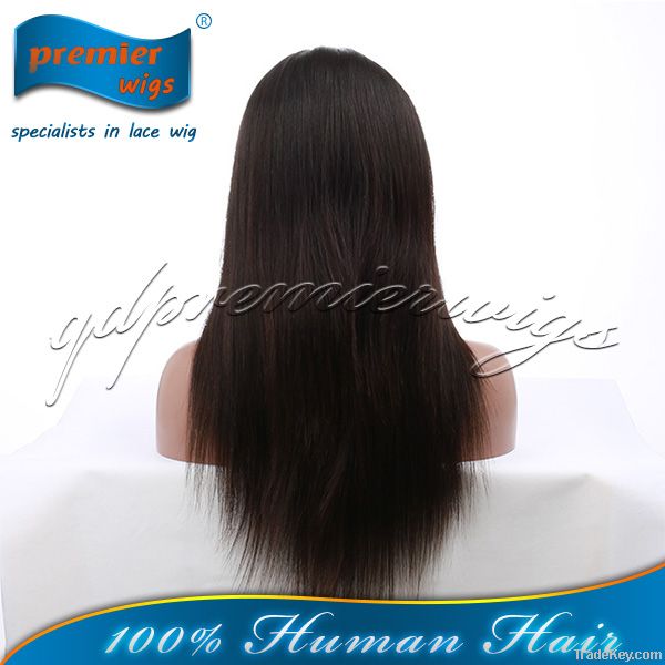 18'' Straight 100% human hair lace wig Brazilian hair full lace wig