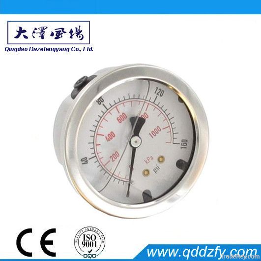 Stainless steel oil filled pressure gauge