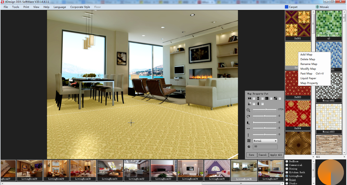 4Design Software for Carpet Fabric Change and Effect Rendering