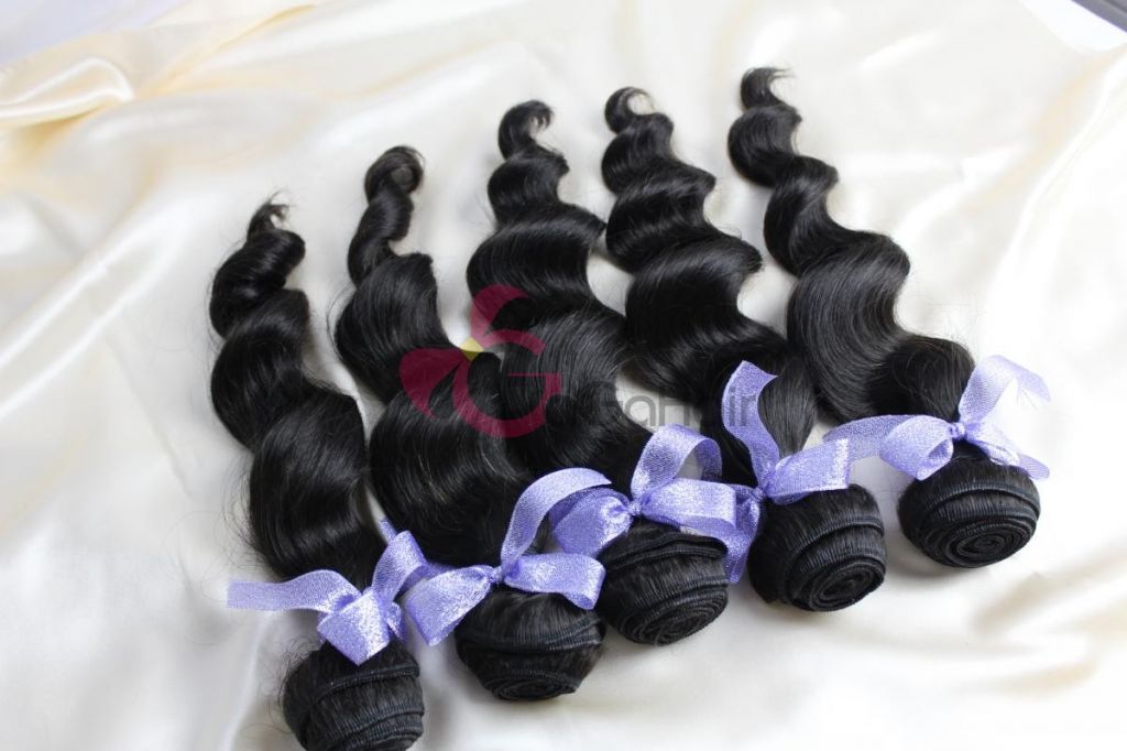 Can Be Dyed Curled Unprocessed Natural Color Hair Wefts Extensions 8"-28" Peruvian Virgin Hair Wavy