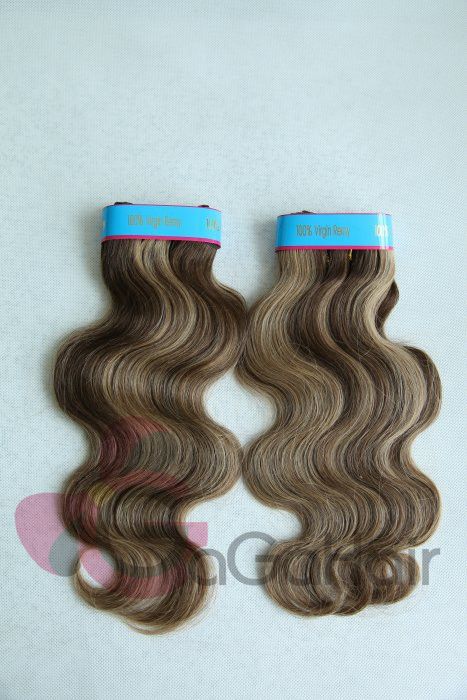 Grade 6A Highlight 4/27# Piano Color Hair Weft Malaysian Virgin Hair Body Wave 8"-28" Mixed Size 3Pcs/Lot Free Shipping