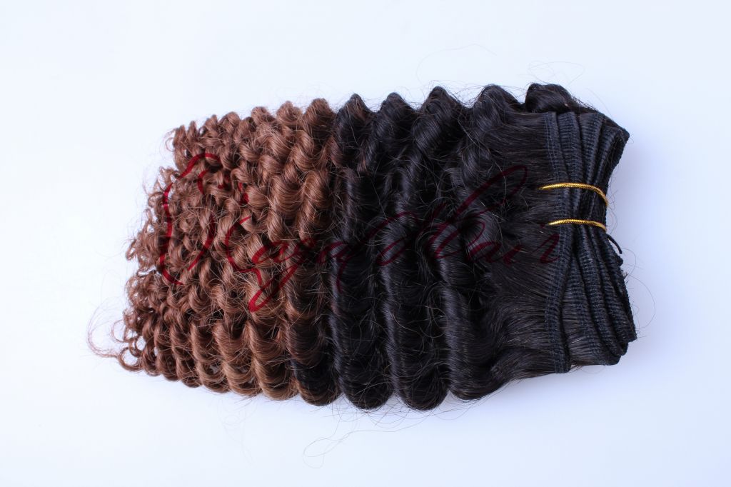 Kinky Curly Two Tone Hair Extension Weaving 1b/27# Peruvian Virgin Hair Bestselling Cheap Price 100% Human Hair