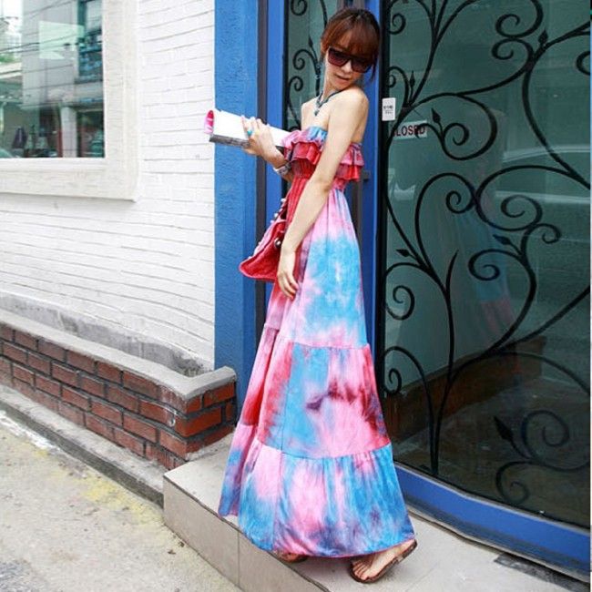 Summer Fashion Bohemian Wind Floral Chiffon Dress