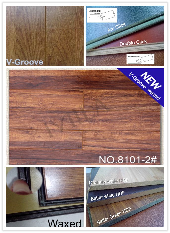 New color of V-groove laminate flooring 8101-2# 8mm with CE