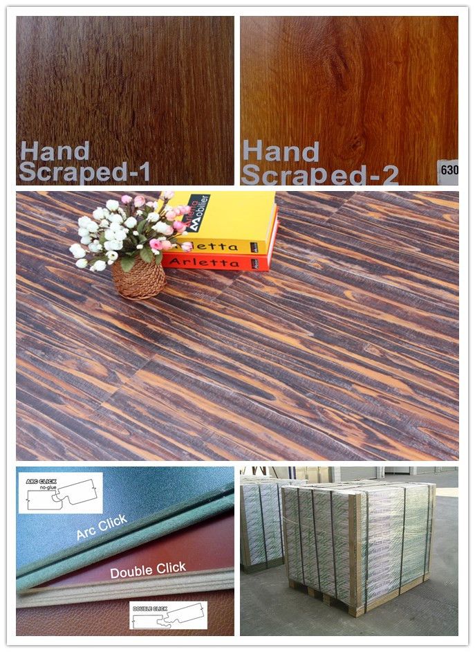 Handscraped laminate flooring ML801# 12mm with CE
