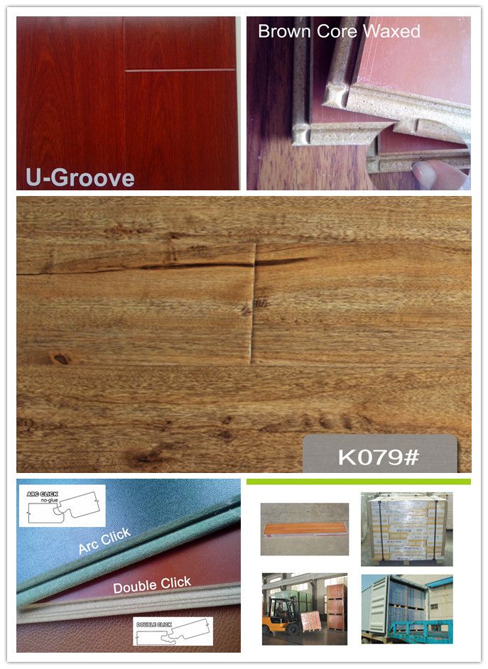 New color of U-groove laminate flooring K079# 12mm with CE