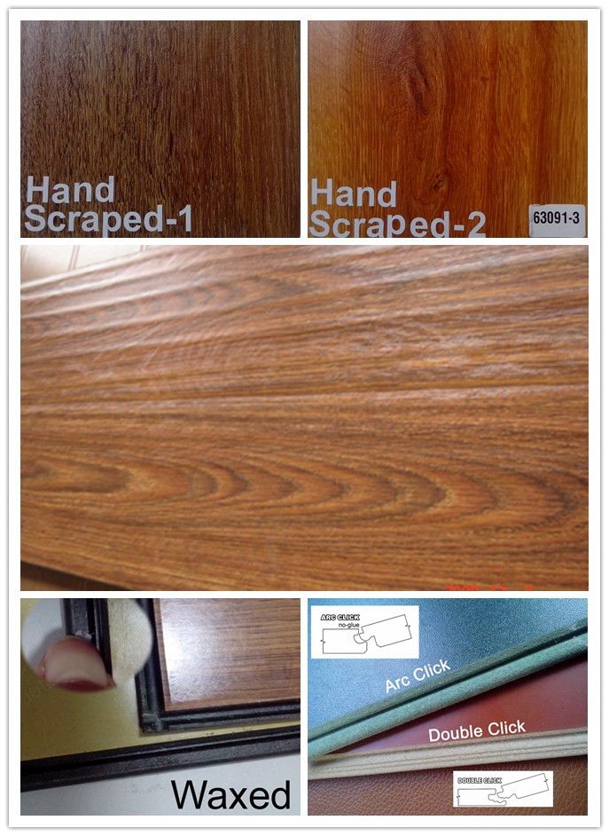 Handscraped laminate flooring B238# 12mm with CE