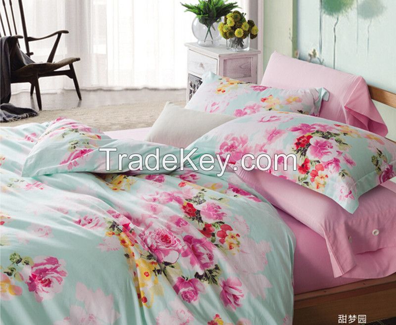 Top Quality 300T 100% Sateen Cotton Printed Bedding Wholesale