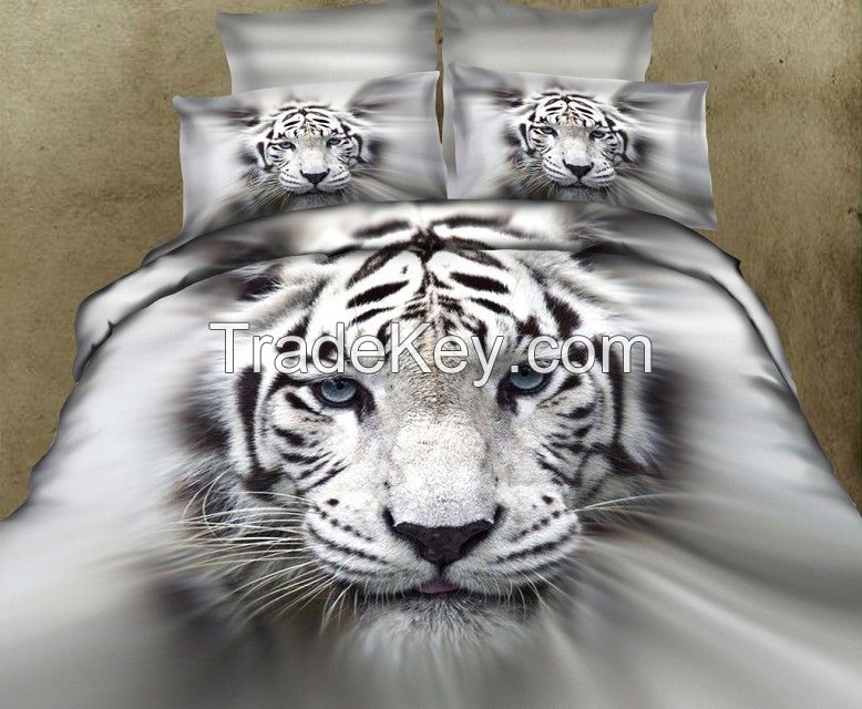 Animal Print 205T 100% Twill Cotton Printed 3D Bedding King Size