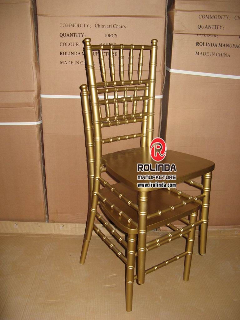 Golden wood wedding chivari chair