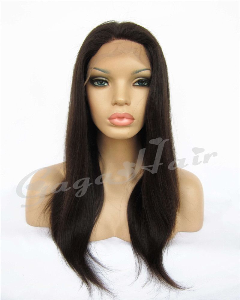 Free Style 130% High Density 1# Jet Black Straight 100% Brazilian Virgin Remy Human Hair Glueless Lace Front Wigs Free Shipping