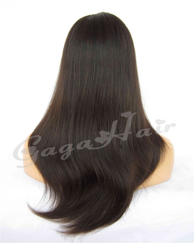 Free Style 130% High Density 1# Jet Black Straight 100% Brazilian Virgin Remy Human Hair Glueless Lace Front Wigs Free Shipping