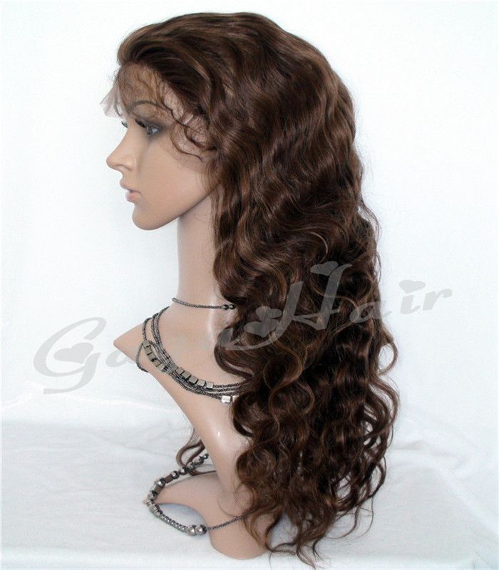 Top Fashion Very long wigs Deep Wave #4/27 Highlight Remy Lace Front wigs Peruvian Virgin Human Hair Front Lace Wigs Free Ship