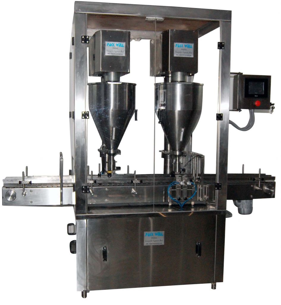 Automatic Two Head Augur Type Dry Syrup Powder Filling Machine