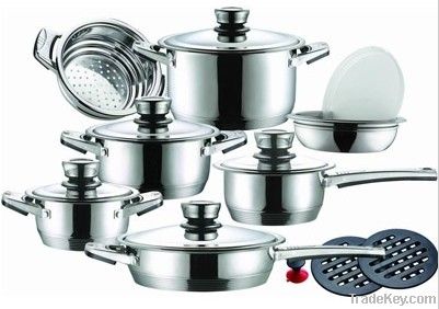 16 pcs stainless steel cookware set