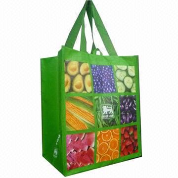 Reusable PP Woven Super Market Bag with Four Bottle Holders SY130117