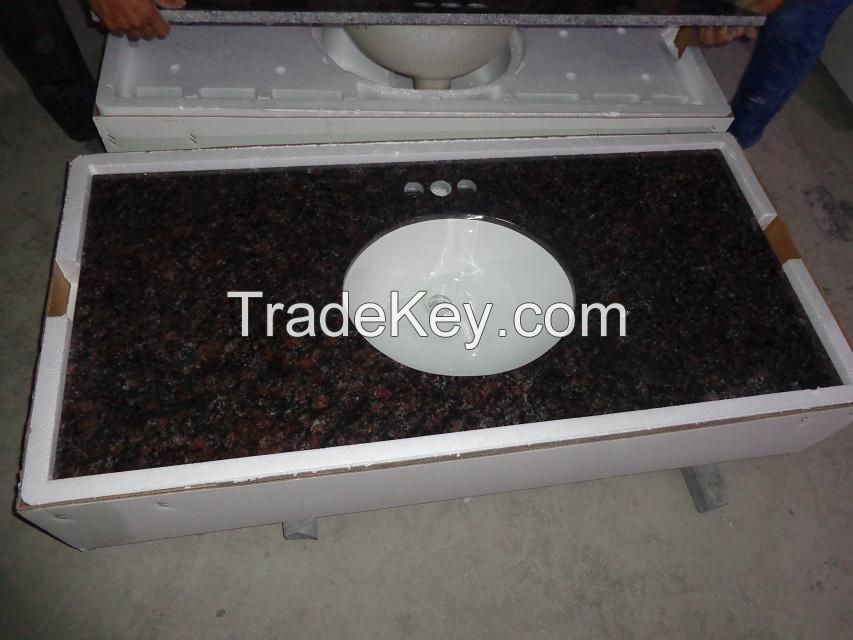 tan brown engineering vanity tops,brown granite countertop