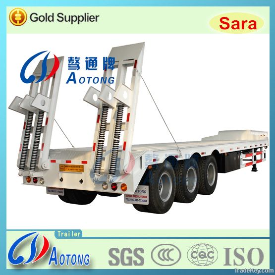 60tons 3 axles low bed semi truck trailer