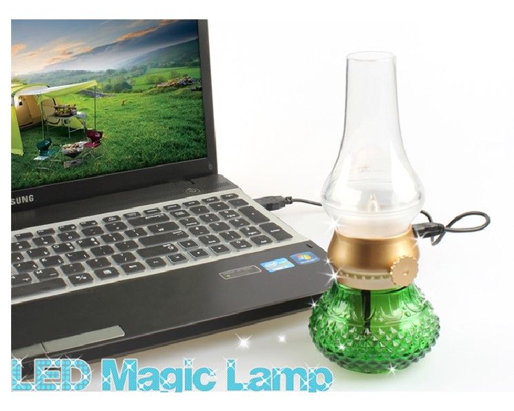 Promotional USB Rechargeable Antique Blow LED Lamp, Blowing Control Kerosene Candle Lamp