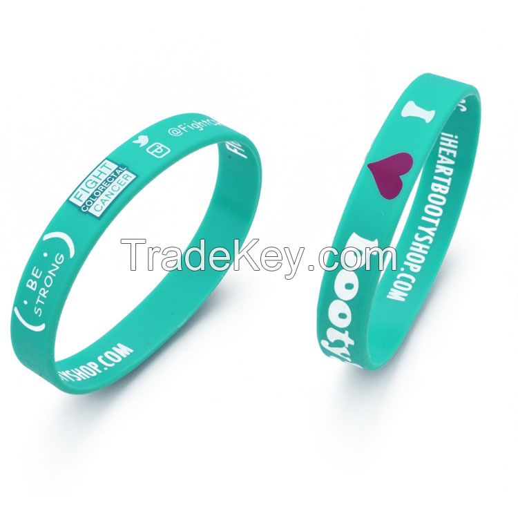 printed silicone bracelet with custom logo