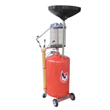 3197 pneumatic pumping then waste oil machine with transparent chamber wheel-mounted 70-litre tank equipped with level-gauge supplied with series of probes