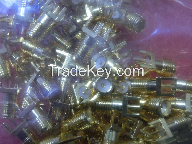 SMA Female Jack RF Coax Connector PCB mount Straight Goldplated 