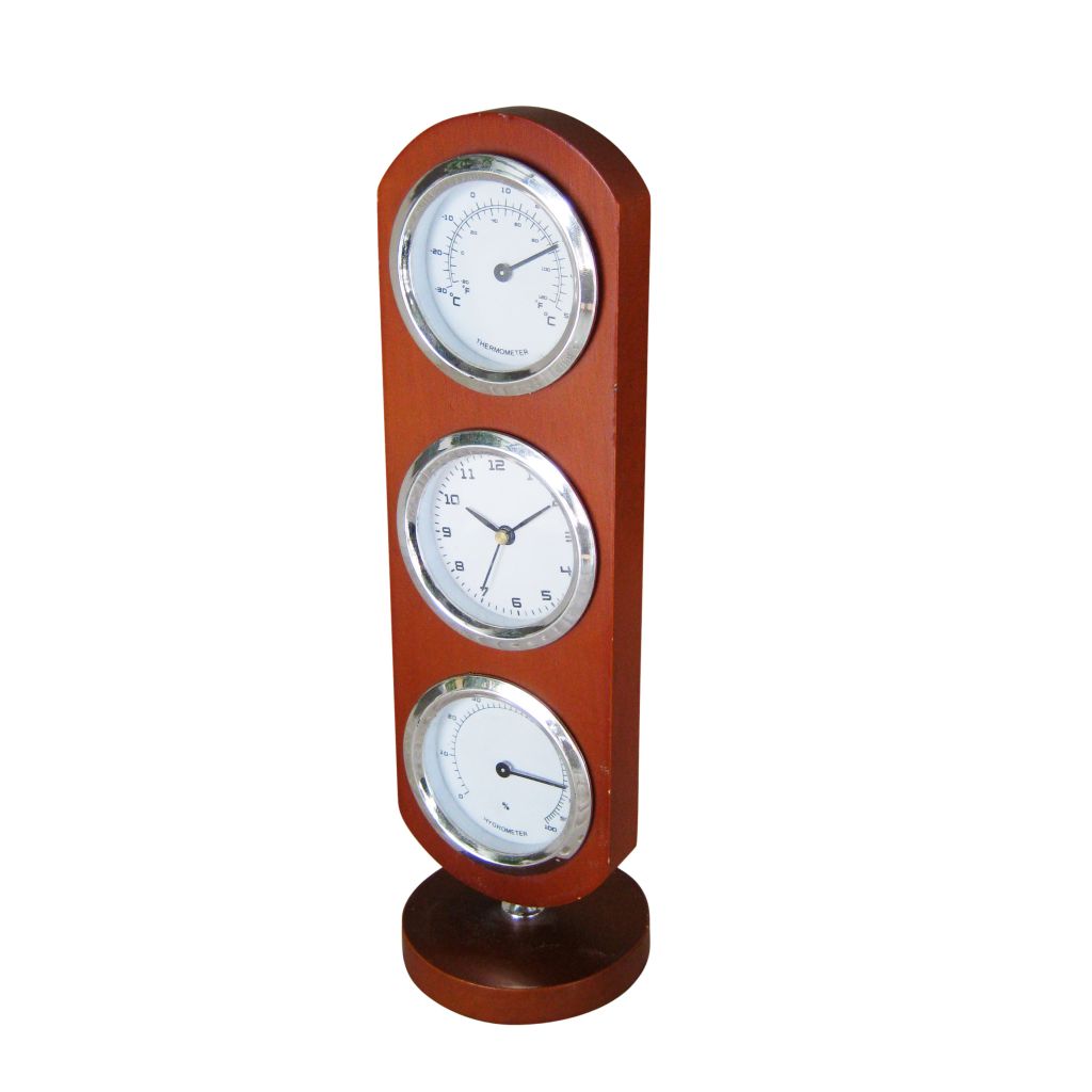 Wood Thermometer & Hygrometer Clock