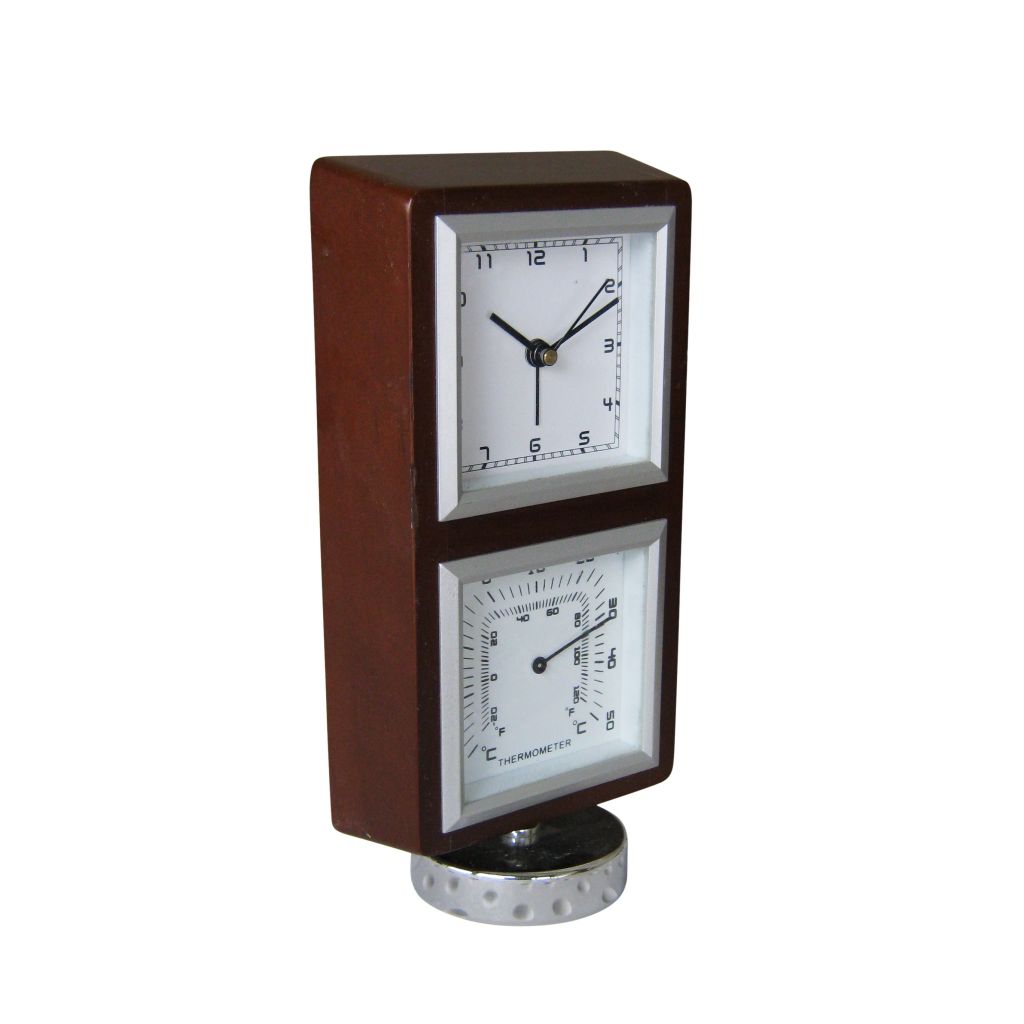 Wood Thermometer & Hygrometer Clock