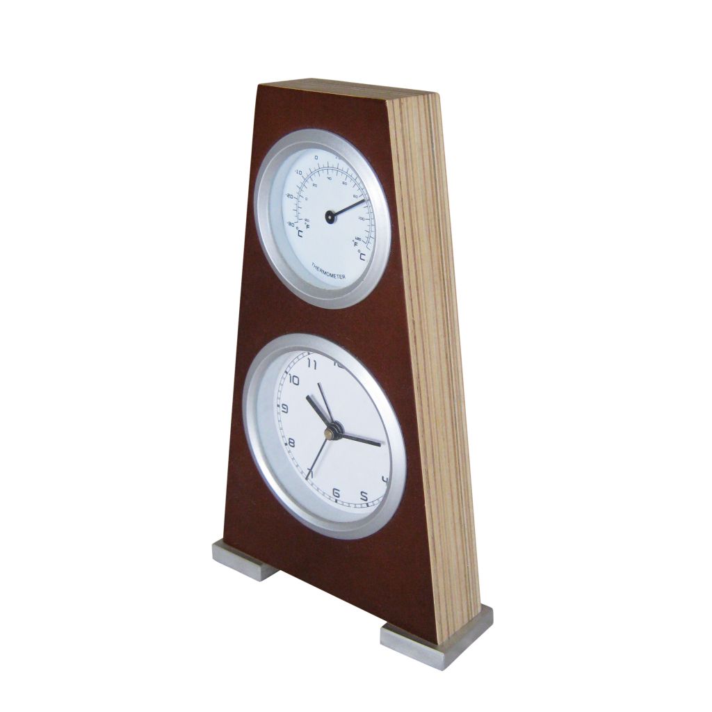 Wood Thermometer & Hygrometer Clock