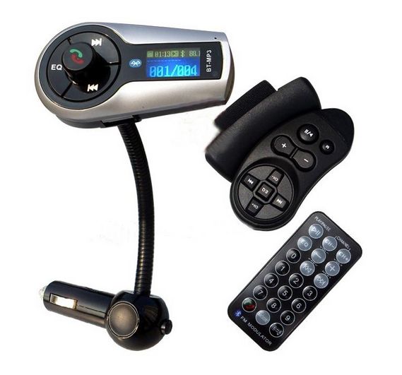 9V-26V LED Pole FM Modulator Bluetooth car kit Transmitter car mp3 player