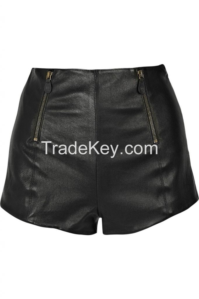 leather shorts