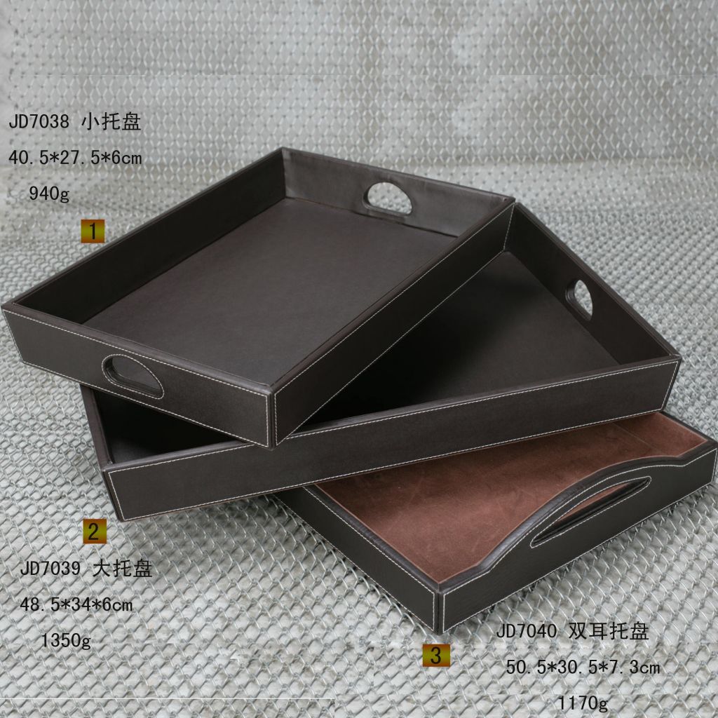 Hotel  leather serving tray
