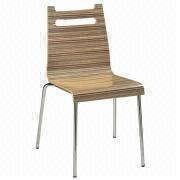 Polywood shell dining chair with plated steel squareness tube, chrome finished legs