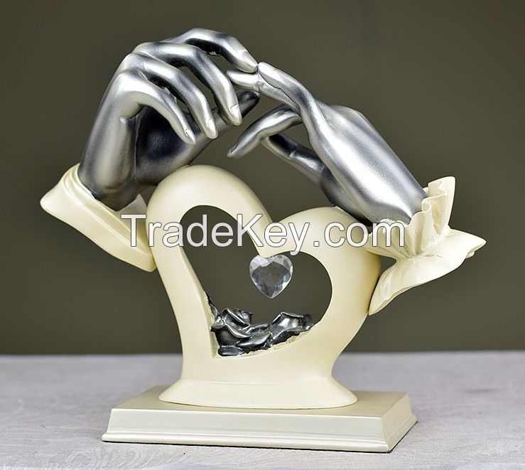 resin heart shape lover wedding decoration gift