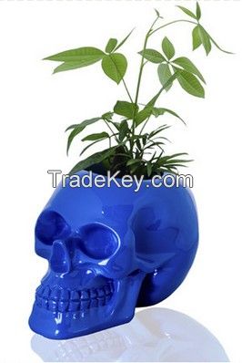 Custom high glossy geek design skull vase 