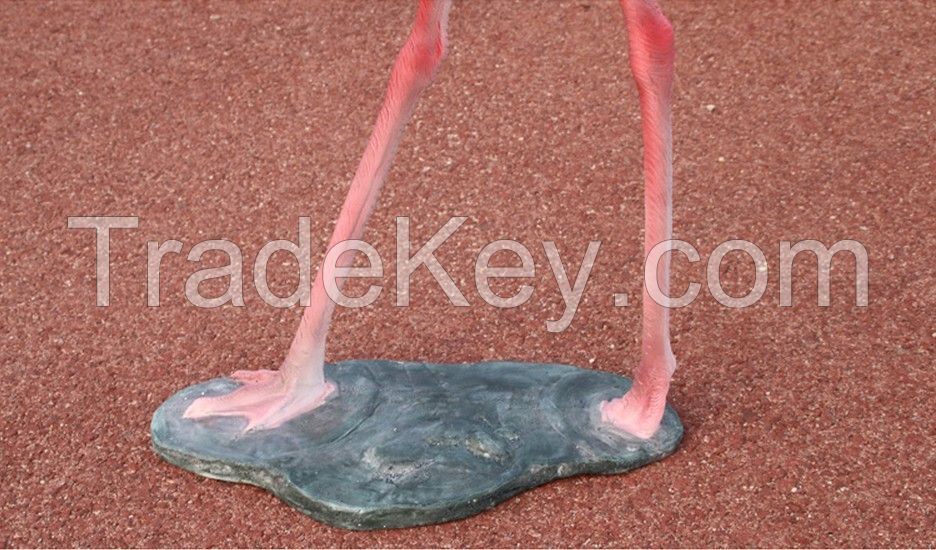 Polyresin casting flamingo statue for garden decoration